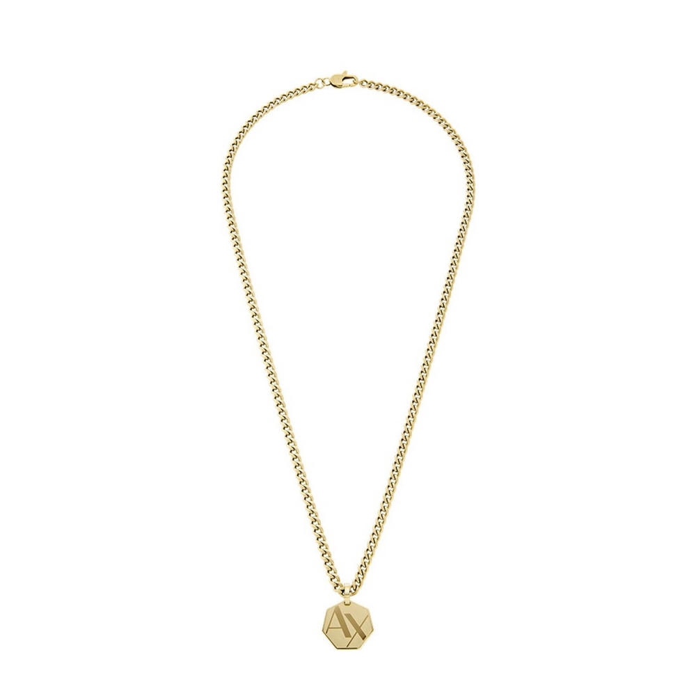 Armani Exchange ketting AXG0152710 Logo goudkleurig