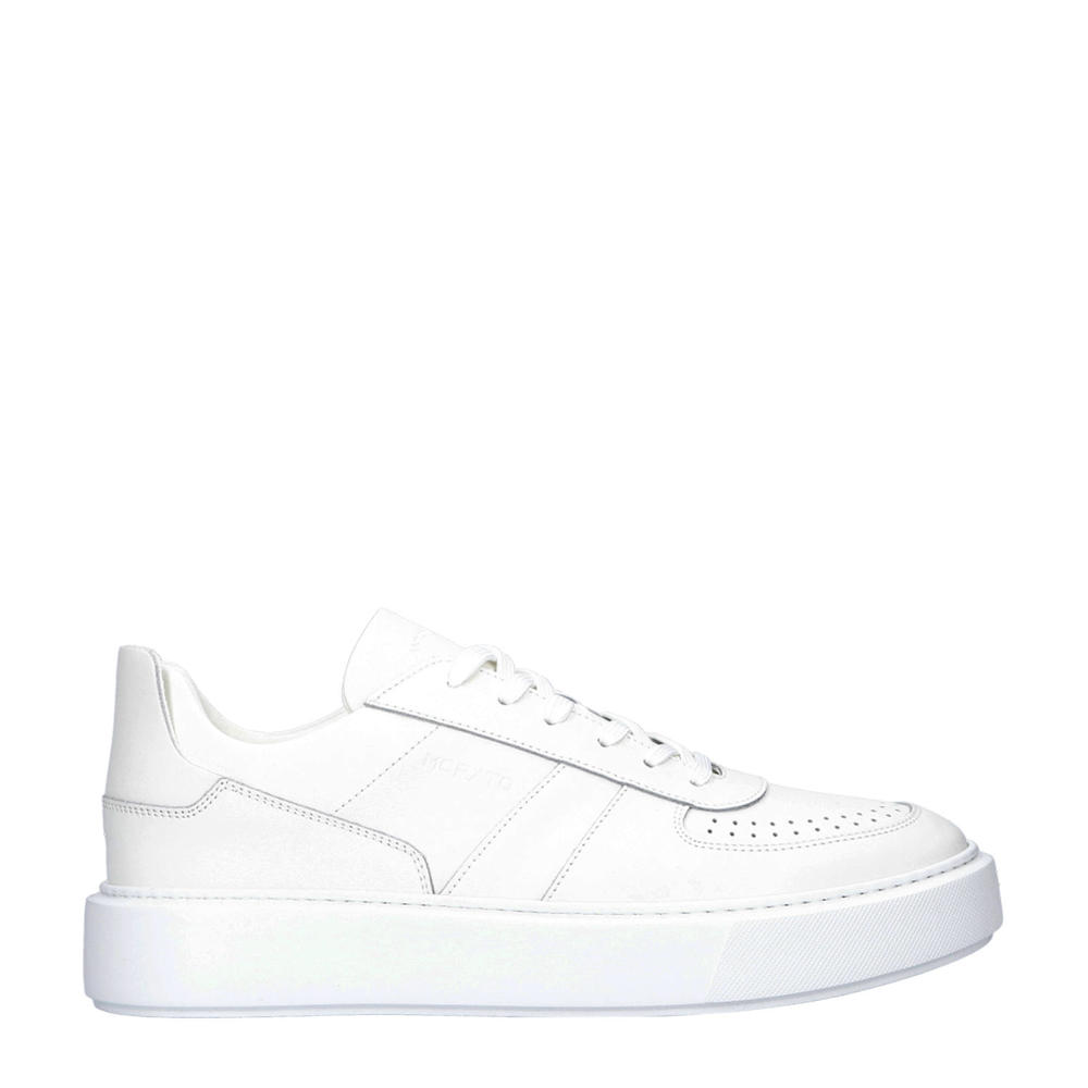 Witte heren Antony Morato leren sneakers met veters