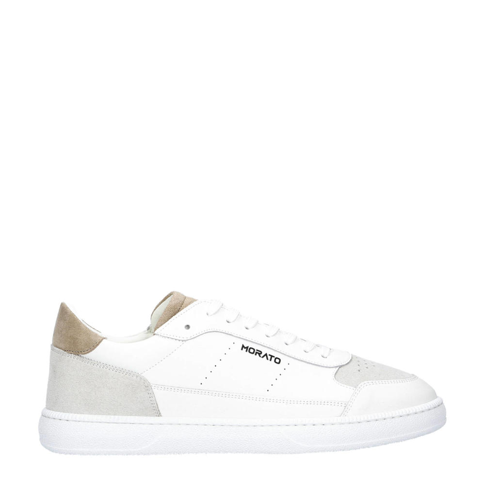 Witte heren Antony Morato leren sneakers met veters