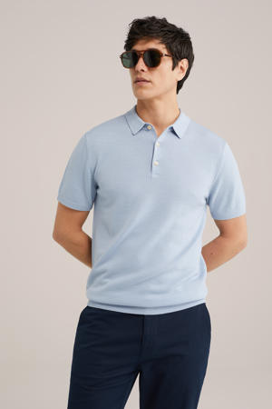 regular polo gebreid lichtblauw