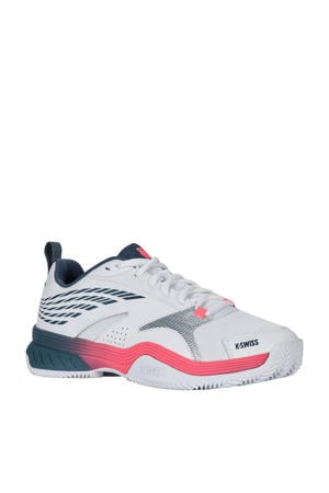 tennisschoenen wit/donkergroen/roze