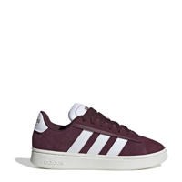thumbnail: Donkerrode unisex adidas Sportswear Grand Court sneakers van imitatie suede/voering: mesh/voetbed: eva met veters