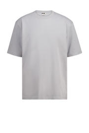 thumbnail: Lichtgrijze heren America Today T-shirt van katoen met effen, korte mouwen en ronde hals