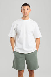 thumbnail: Witte heren America Today t-shirt van katoen met effen, korte mouwen en ronde hals