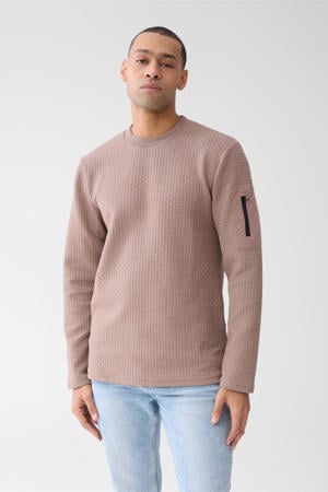 longsleeve met ingebereid patroon bruin