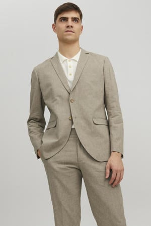gemêleerd slim fit colbert JPRRIVIERA beige