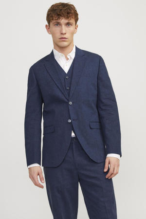gemêleerd slim fit colbert JPRRIVIERA donkerblauw