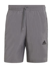 thumbnail: Grijs en zwarte heren adidas Sportswear shorts van polyester met regular fit, elastische tailleband met koord en logo dessin