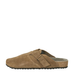   suède clogs cognac