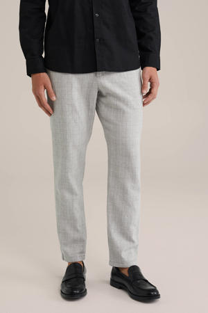 linnen tapered pantalon grijs