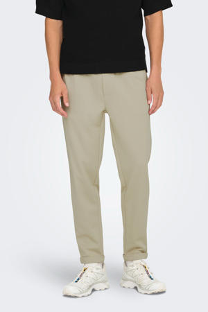 tapered casual broek beige