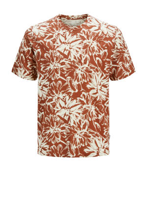T-shirt JORSPLIT roodbruin