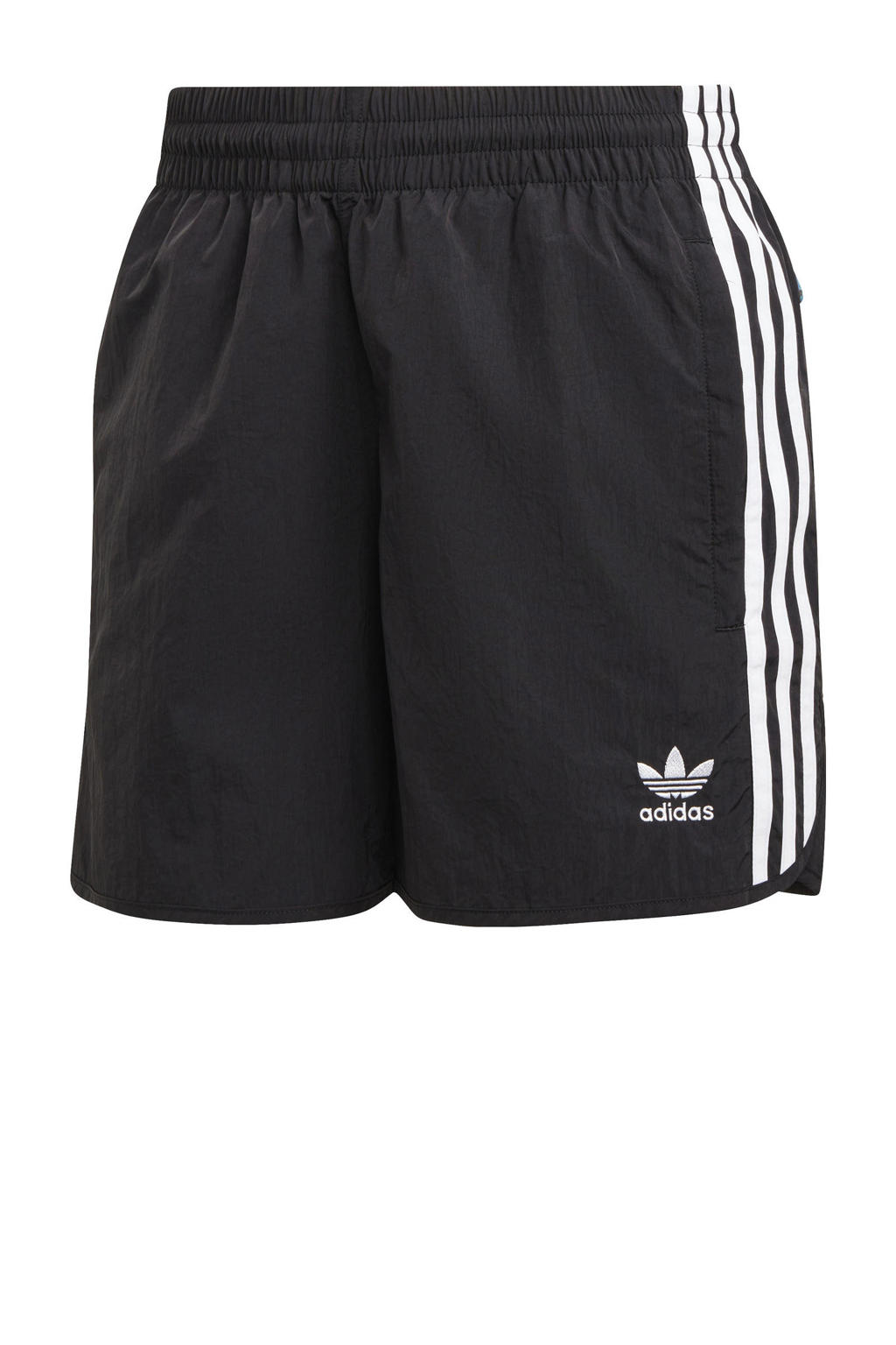 Zwart en witte heren adidas Originals Adicolor Classics er short van polyamide met rechtvallend, elastische tailleband en effen
