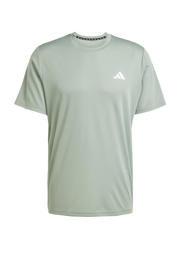 thumbnail: Lichtgroene heren adidas Performance sportshirt van polyester met korte mouwen en ronde hals