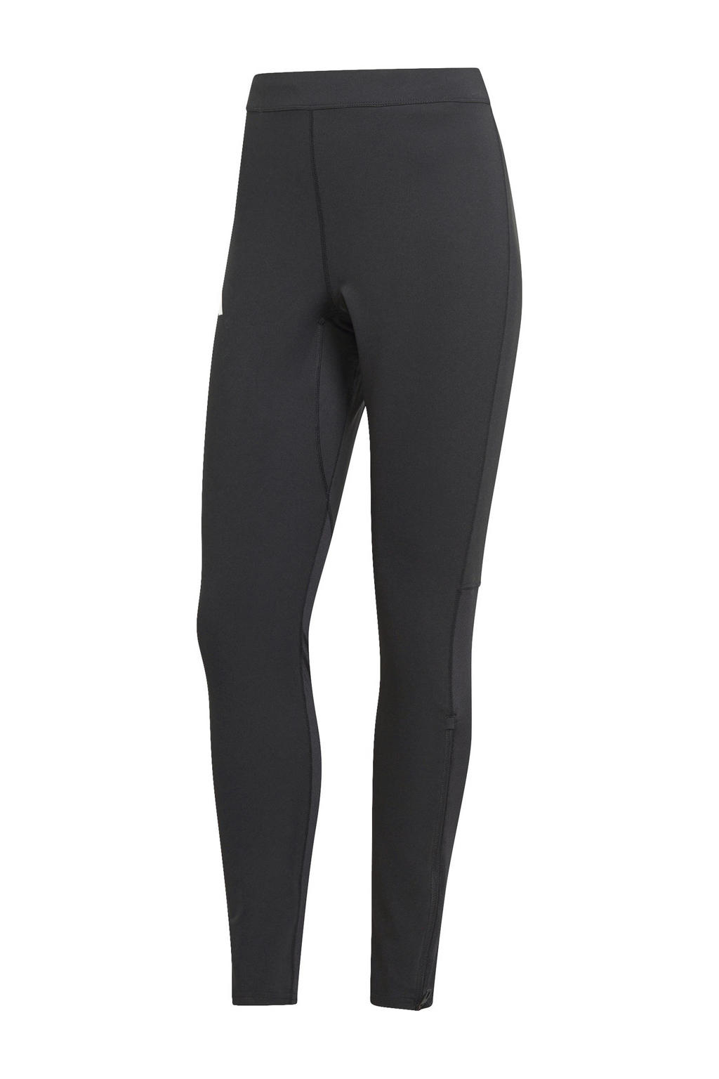 Zwarte heren adidas Performance Senior sporttight van polyester met aansluitend, elastische tailleband en effen