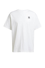 thumbnail: Wit en zwarte heren adidas Originals T-shirt van katoen met logo dessin, korte mouwen en ronde hals