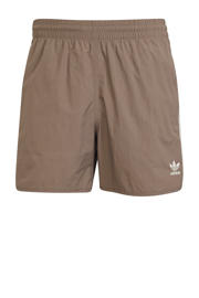 thumbnail: Lichtbruine heren adidas Originals Adicolor Classics er short van polyamide met rechtvallend, elastische tailleband en effen