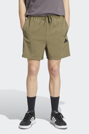 thumbnail: Olijfgroene heren adidas Sportswear Senior sportshort van polyester met regular fit, elastische tailleband met koord en printopdruk