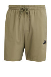 thumbnail: Olijfgroene heren adidas Sportswear Senior sportshort van polyester met regular fit, elastische tailleband met koord en printopdruk