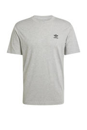 thumbnail: Grijs en zwarte heren adidas Originals T-shirt van katoen met effen, korte mouwen en ronde hals