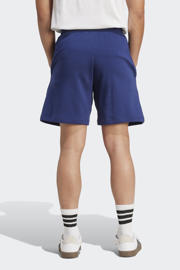 thumbnail: Donkerblauwe heren adidas Sportswear sweatshort van katoen met regular fit, elastische tailleband met koord en printopdruk