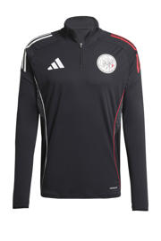 thumbnail: Zwart, wit en rode heren adidas Performance senior Ajax Amsterdam voetbalshirt van polyester met logo dessin, lange mouwen, opstaande kraag en ritssluiting