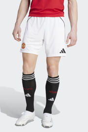 thumbnail: Witte heren adidas Performance Senior Manchester United voetbalshort van polyester met regular fit en elastische tailleband