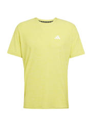 thumbnail: Geel en witte heren adidas Performance sportshirt van polyester met melée print, korte mouwen en ronde hals