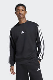 thumbnail: Zwart en witte heren adidas Sportswear sweater van katoen met logo dessin, lange mouwen en ronde hals