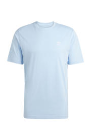 thumbnail: Lichtblauwe heren adidas Originals T-shirt van katoen met effen, korte mouwen en ronde hals