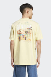 thumbnail: Lichtgele heren adidas Originals T-shirt van katoen met meerkleurige print, korte mouwen en ronde hals