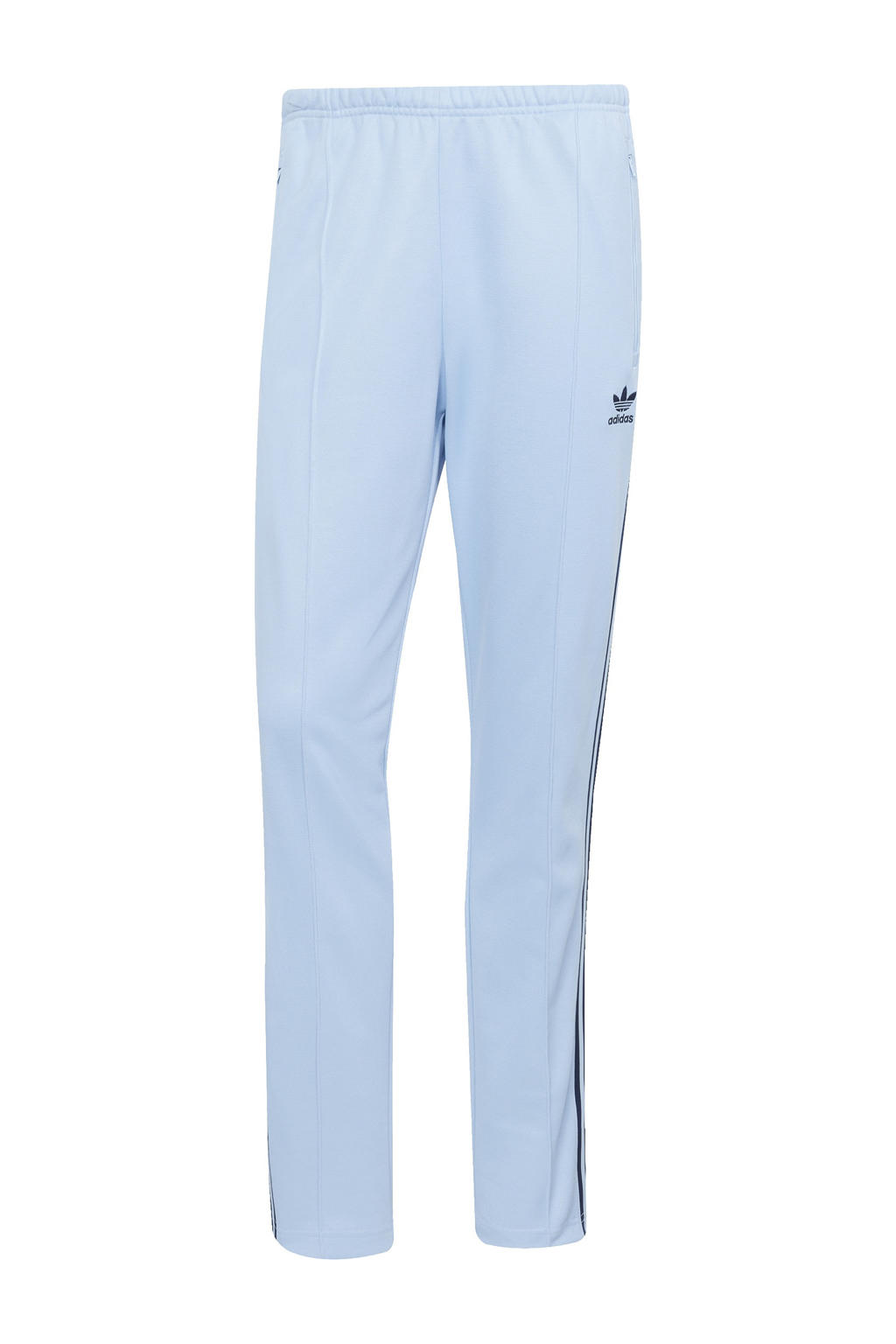Donkerblauwe heren adidas Originals Adicolor Classics Beckenbauer trainingsbroek van katoen met regular fit, elastische tailleband met koord en logo dessin