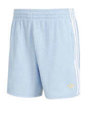 thumbnail: Lichtblauwe heren adidas Originals Waffle Knit er short van polyamide met rechtvallend, elastische tailleband en effen