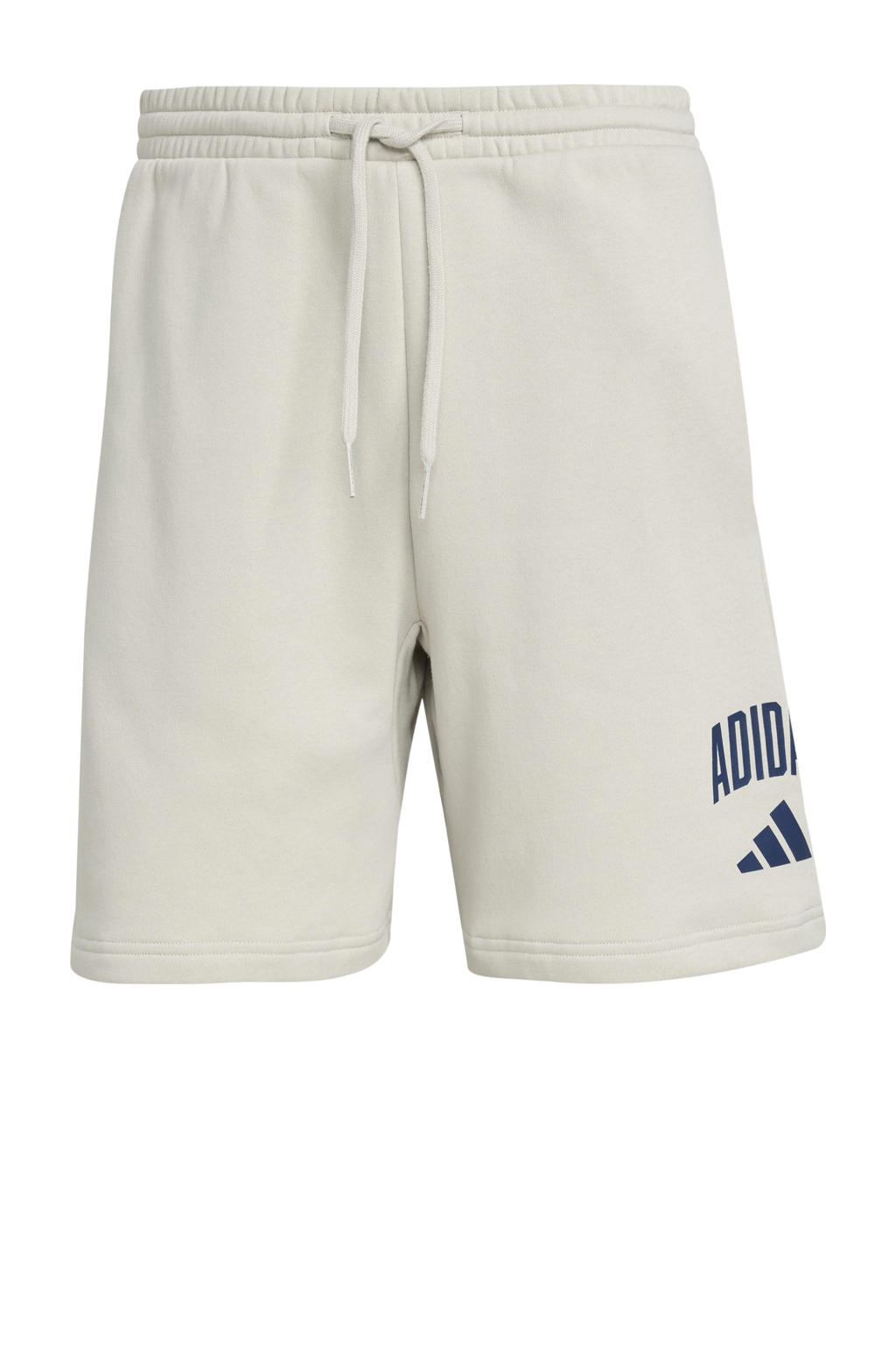 Beige heren adidas Sportswear sweatshort van katoen met regular fit, elastische tailleband met koord en printopdruk