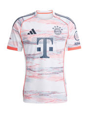 thumbnail: Witte heren adidas Performance senior FC Bayern München voetbalshirt uit van polyester met korte mouwen en ronde hals