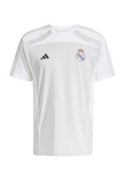 thumbnail: Witte heren adidas Performance Real Madrid voetbalshirt van katoen met korte mouwen en ronde hals