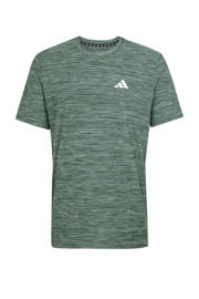thumbnail: Groen en witte heren adidas Performance sportshirt van polyester met melée print, korte mouwen en ronde hals