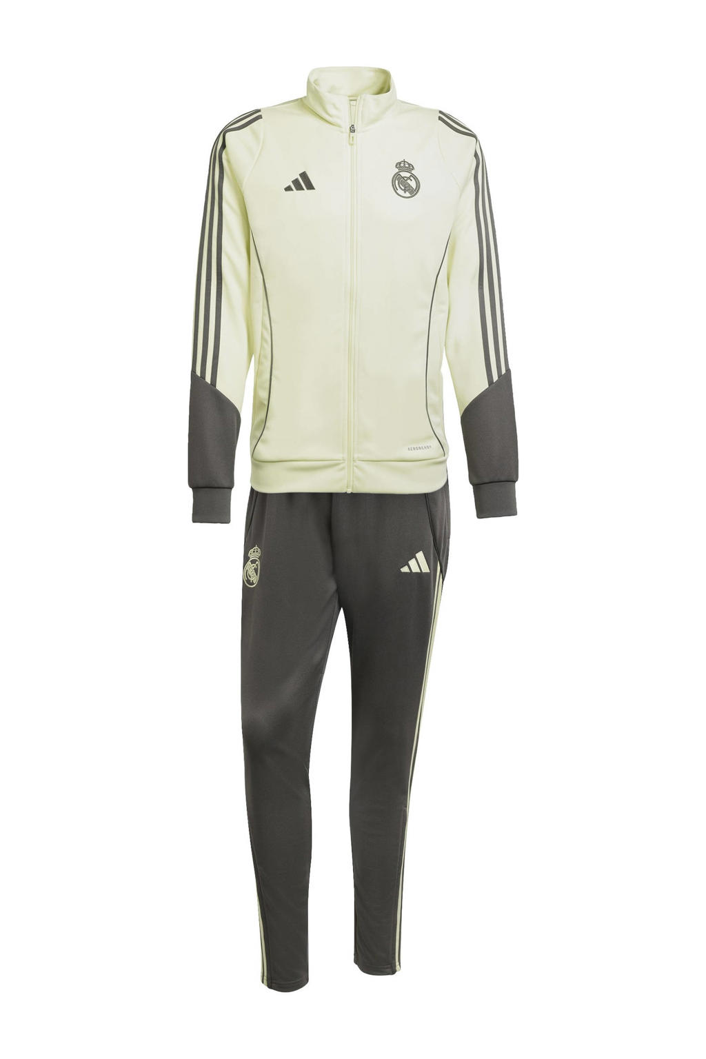 adidas Performance Senior Real Madrid trainingspak lichtgeel/olijfgroen