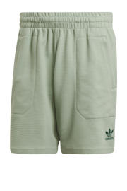 thumbnail: Groene heren adidas Originals Essentials Trefoil Waffle short van polyester met regular fit, elastische tailleband en logo dessin