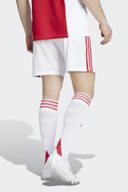 thumbnail: Wit en rode heren adidas Performance Senior Ajax Amsterdam voetbalshort van polyester met regular fit, elastische tailleband met koord en logo dessin