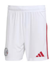 thumbnail: Wit en rode heren adidas Performance Senior Ajax Amsterdam voetbalshort van polyester met regular fit, elastische tailleband met koord en logo dessin