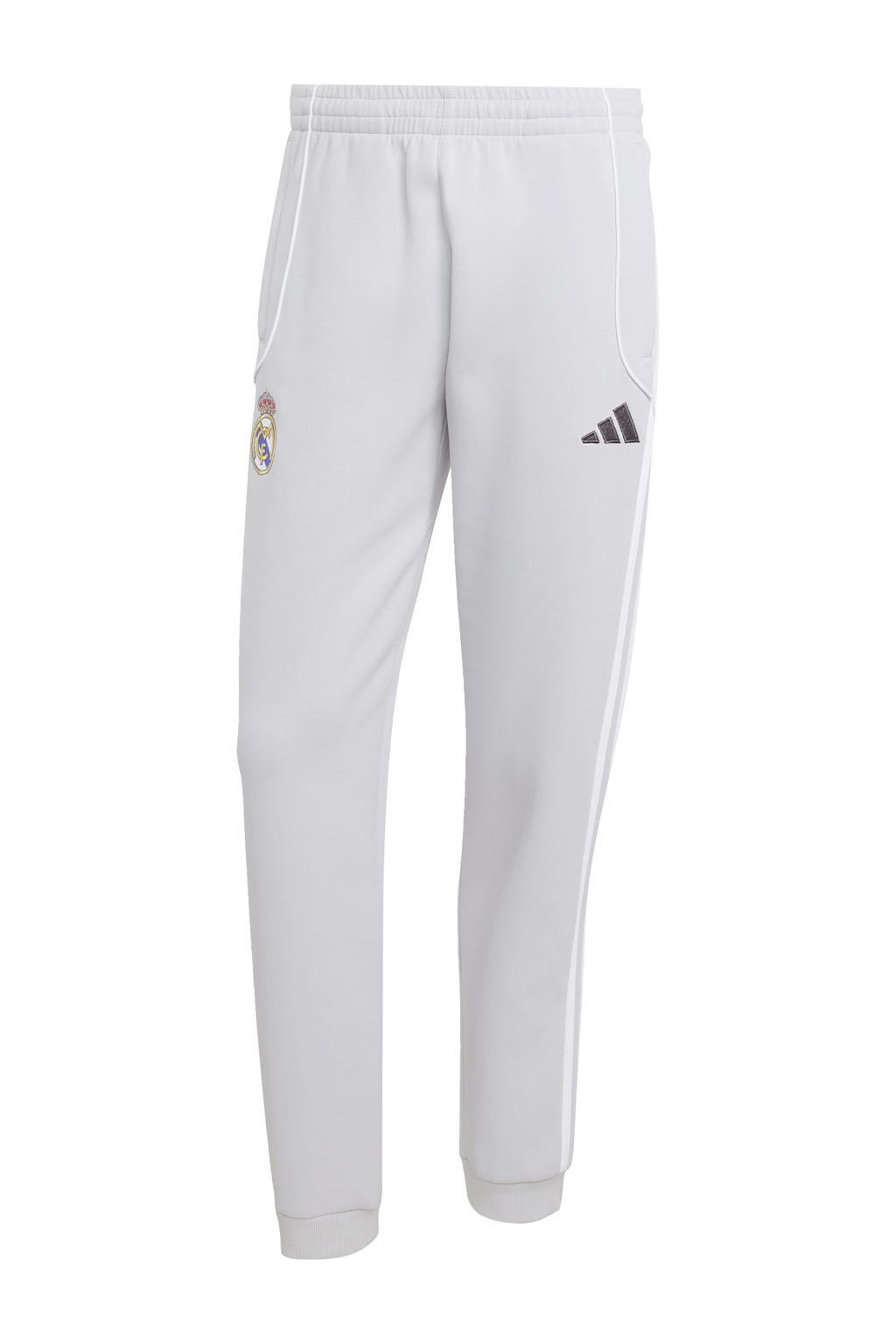 Lichtgrijs en witte heren adidas Performance Real Madrid Real Madrid joggingsbroek van katoen met loose fit
