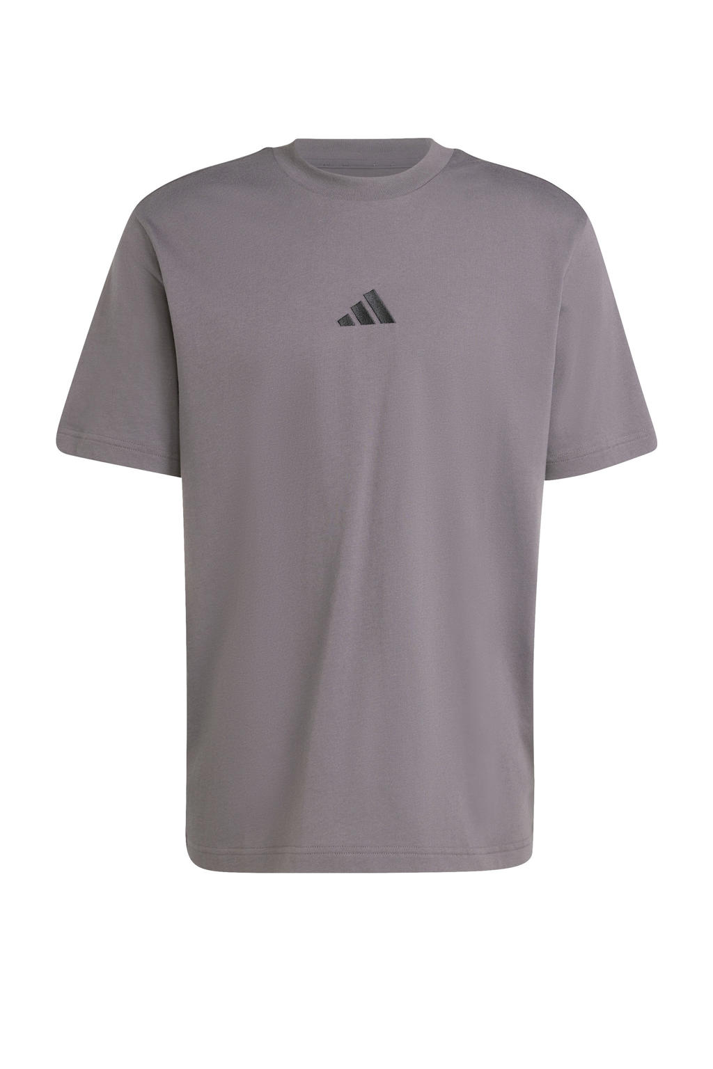 Grijze heren adidas Sportswear T-shirt van katoen met logo dessin, korte mouwen en ronde hals