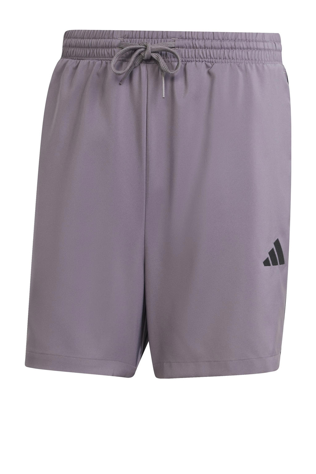 Grijze heren adidas Sportswear Senior sportshort van polyester met regular fit, elastische tailleband met koord en printopdruk