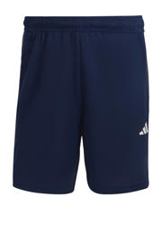 thumbnail: Donkerblauw en witte heren adidas Performance Senior sportshort van polyester met regular fit, elastische tailleband met koord en logo dessin