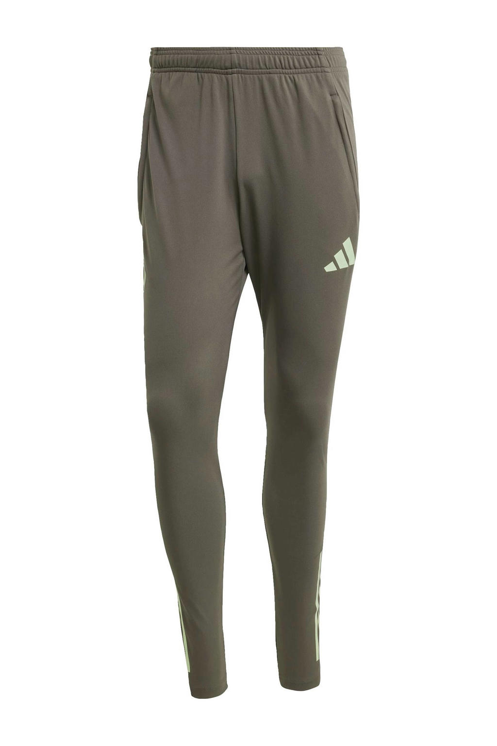 Grijze heren adidas Performance Senior Real Madrid trainingsbroek Tiro 25 van polyester met slim fit en logo dessin