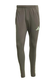 thumbnail: Grijze heren adidas Performance Senior Real Madrid trainingsbroek Tiro 25 van polyester met slim fit en logo dessin