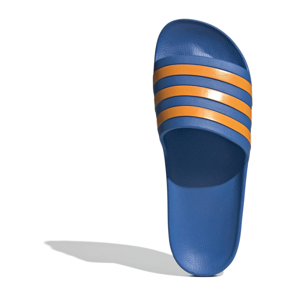 Donkerblauwe unisex adidas Sportswear Adilette Aqua badslippers van rubber met logo