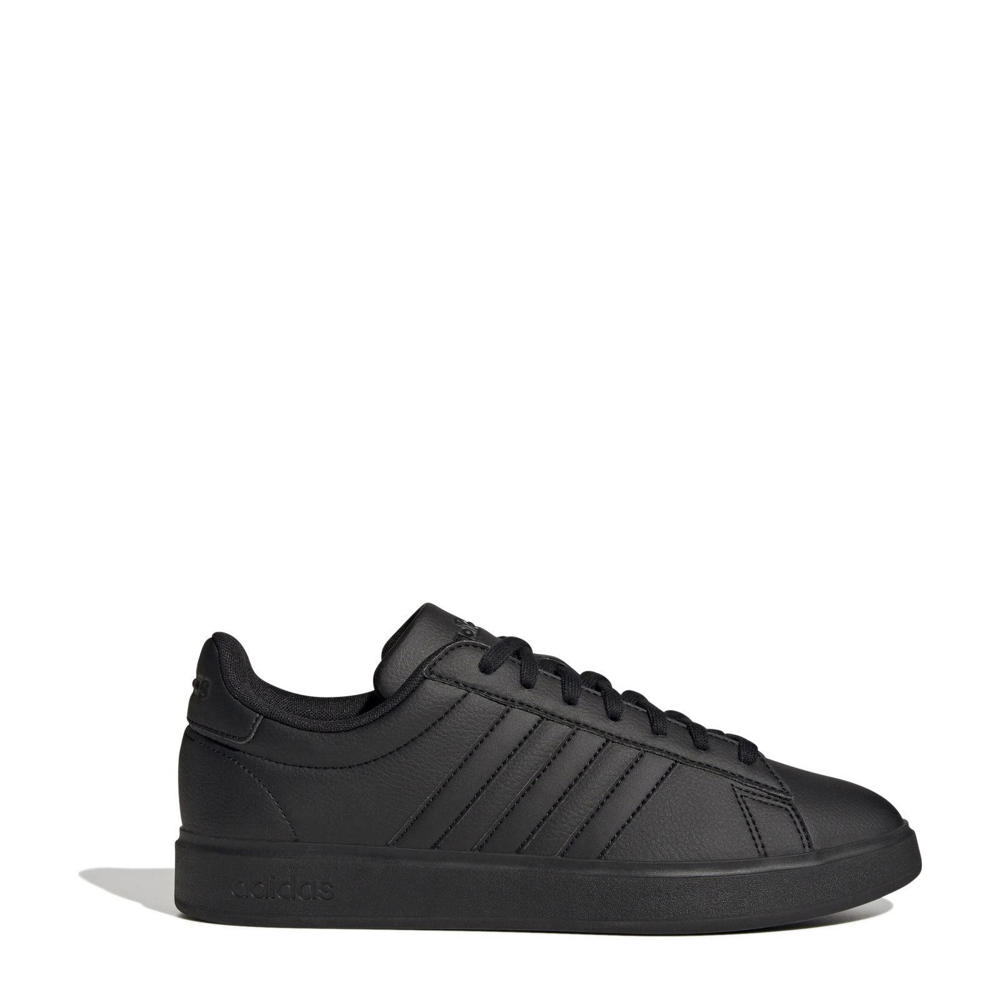 Zwarte heren adidas Sportswear Grand Court 2.0 sneakers van imitatieleer/voering: mesh/voetbed: eva met veters