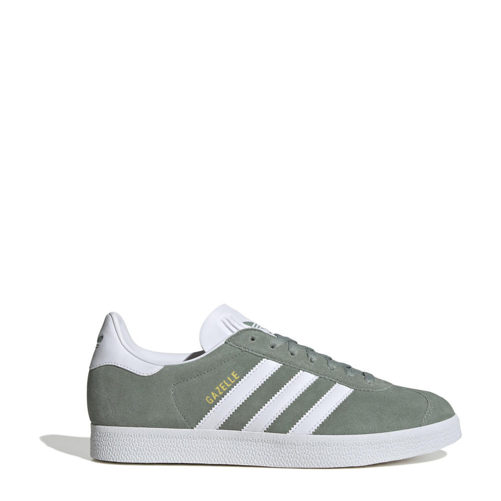 Grijsgroene unisex adidas Originals Gazelle sneaker van suede/voering: mesh/voetbed: ortholite met veters en effen